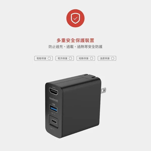 【大林電子】SOODATEK PD 45W 充電影音轉接器 SCSD-PCPD45BL 可取代SWITCH底座