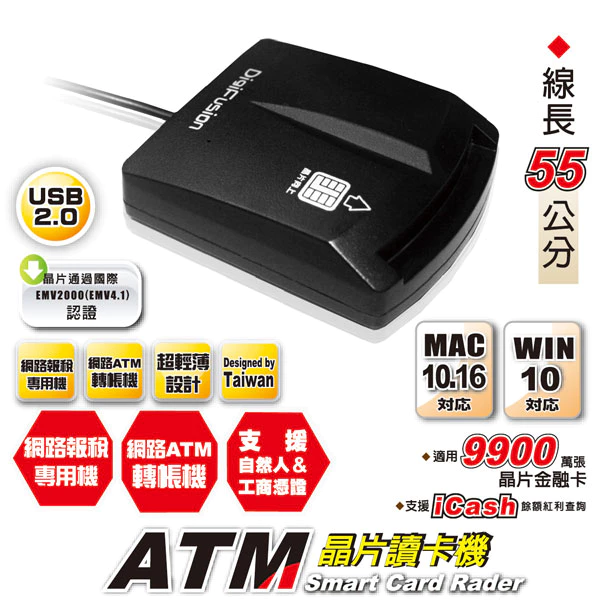 【 大林電子 】 Galileo 伽利略 DigiFusion ATM 晶片讀卡機 RU056 顏色隨機