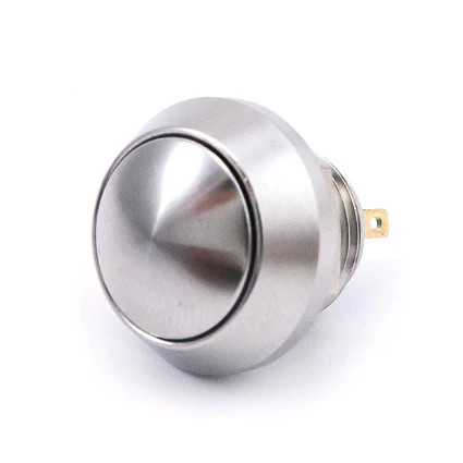【 大林電子 】 12mm 不鏽鋼金屬弧面無段開關（焊線式） S12101A