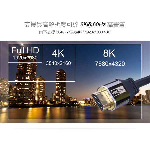 【 大林電子 】 Galileo 伽利略 HDMI 8K@60Hz 1米 2米 3米 傳輸線