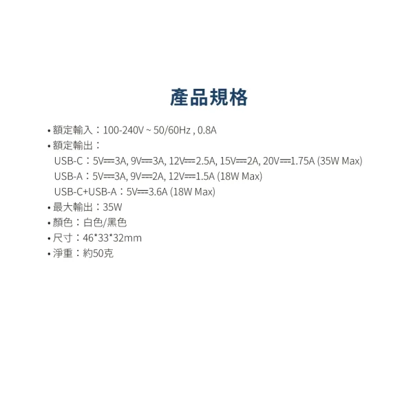 tw-11134207-7r98o-lkjeodsip6ww23 【 大林電子 】 PX 大通 氮化鎵迷你清亮充電器 PWC-3511