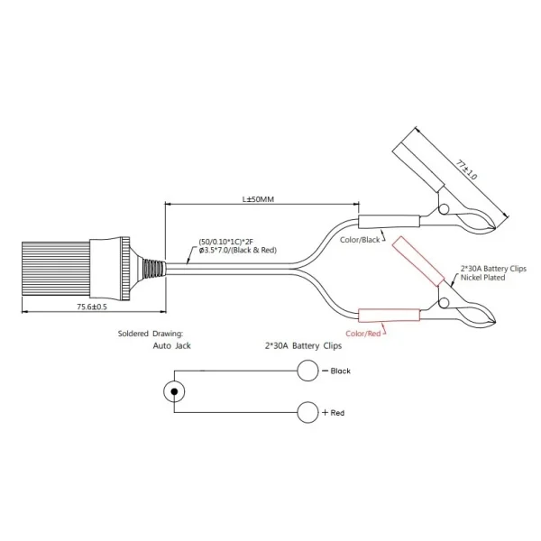 【 大林電子 】雙夾子-點煙延長線 點菸座 鱷魚夾