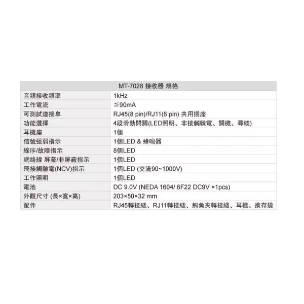 【 大林電子】 ProsKit 寶工 音頻網路查線器 MT-7028