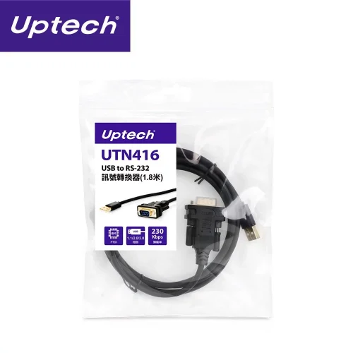 tw-11134207-7r98p-luhjq6ppae2z80 【 大林電子 】Uptech UTN416 USB 轉 RS232 訊號轉換器 USB轉RS232 9PIN傳輸線