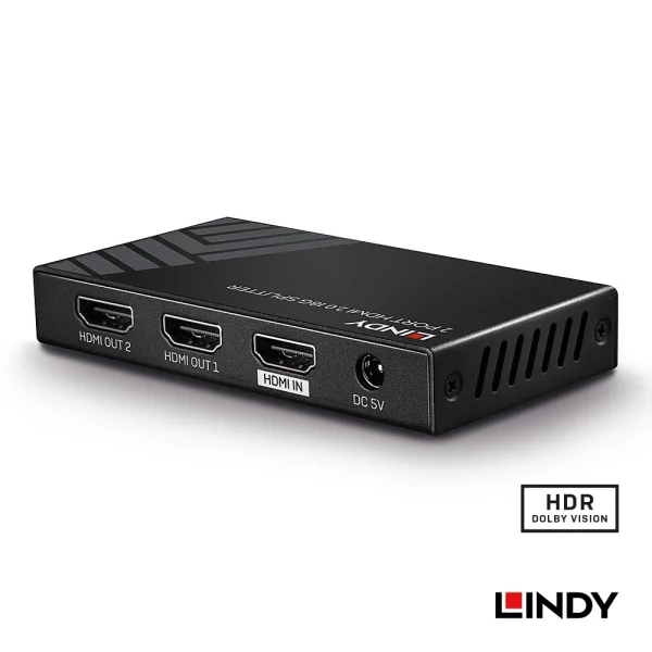 tw-11134207-7r98p-lvub6n40ajow86 【 大林電子 】 LINDY 林帝 HDMI2.0 UHD 18G 4K@60HZ 一進二出影像分配器 38235