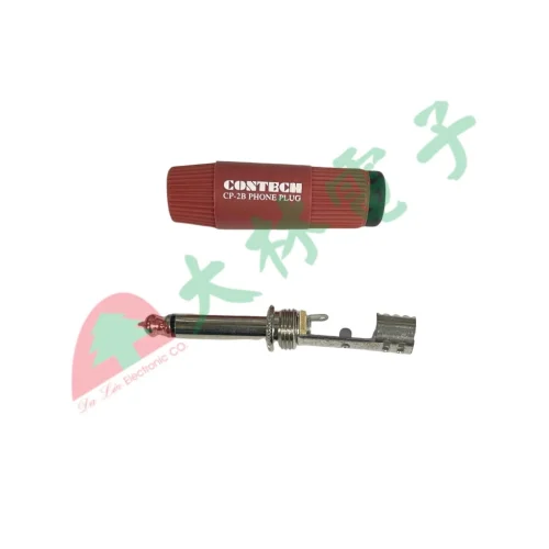 【 大林電子 】CONTECH 原裝 6.3mm 單音插頭 紅色 CP-3B