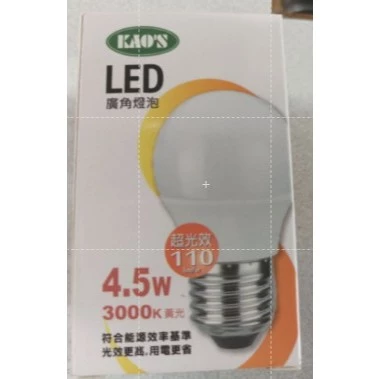 【 大林電子 】KAO'S LED燈泡 KA005 E27 4.5W 黃光