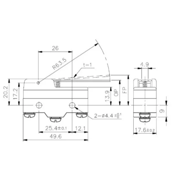【 大林電子 】天得 TEND 微動開關 TM-1701 TM1701 限動開關