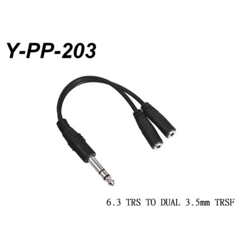 【 大林電子 】Stander Y-PP-203 6.3mm 立體聲公頭轉 兩個 3.5mm 母頭音源訊號分接線