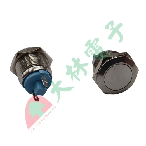 【 大林電子 】 19mm不鏽鋼金屬平面無段開關（焊線式） S19003A