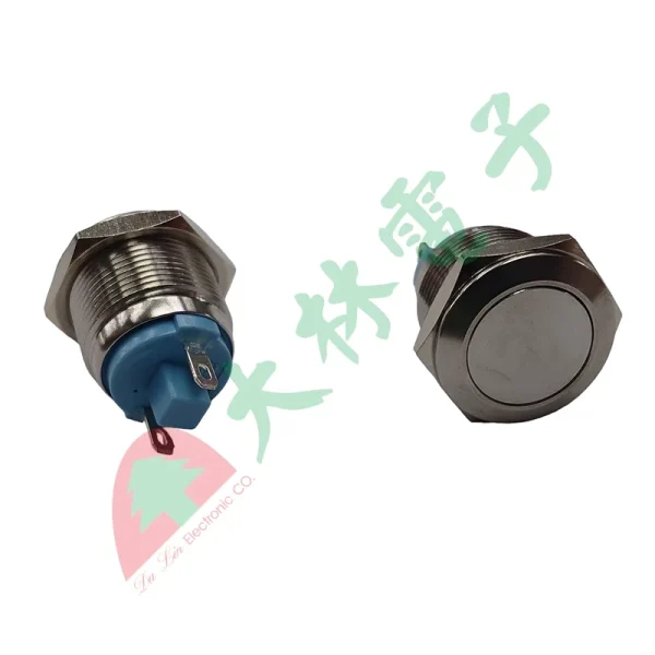 【 大林電子 】 19mm不鏽鋼金屬平面無段開關（焊線式） S19003A