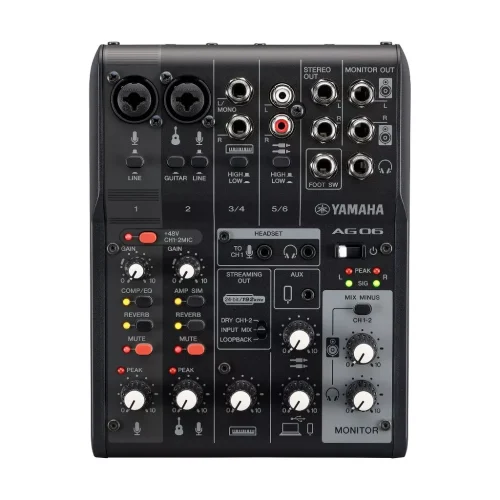 tw-11134207-7r98t-lxlxrul8dwkw15 【大林電子 】YAMAHA 山葉 AG06MK2 網路直播 錄音介面 混音器 公司貨 黑色