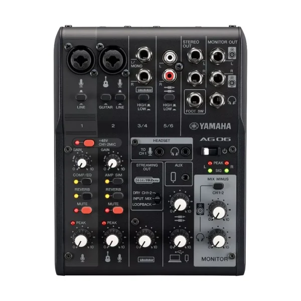 tw-11134207-7r98t-lxlxrul8dwkw15 【大林電子 】YAMAHA 山葉 AG06MK2 網路直播 錄音介面 混音器 公司貨 黑色