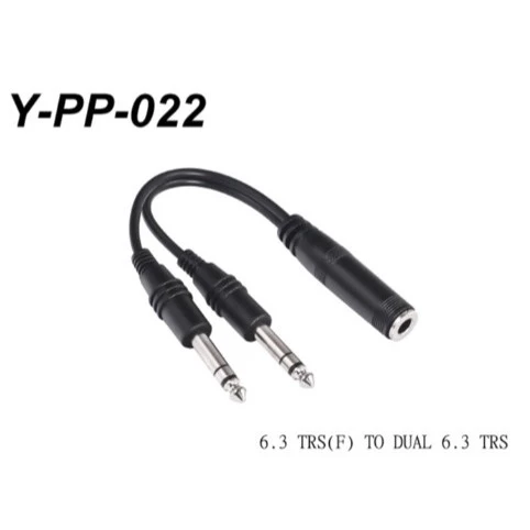 【 大林電子 】Stander Y-PP-022 立體聲 6.3mm 母頭轉(兩個) 6.3mm 公頭音源訊號分接線