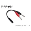 【 大林電子 】STANDER Y-PP-031 3.5mm母雙聲道 TRS 轉 雙6.3mm公單聲TS 轉接線