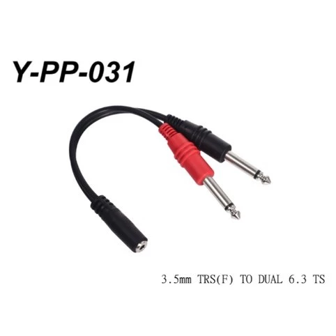 【 大林電子 】STANDER Y-PP-031 3.5mm母雙聲道 TRS 轉 雙6.3mm公單聲TS 轉接線