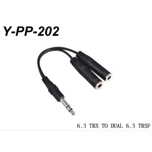 【 大林電子 】Stander Y-PP-202 6.3mm 立體聲公頭轉 兩個 6.3mm 母頭音源訊號分接線