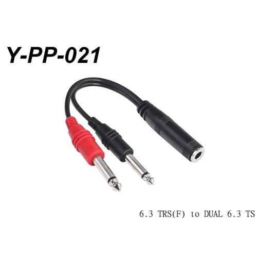 【 大林電子 】Stander Y-PP-021 立體聲 6.3mm 母頭轉 6.3mm 公頭左右音源訊號分接線