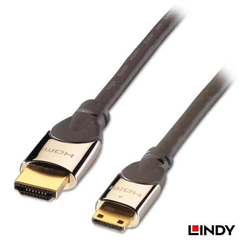 【 大林電子 】 LINDY 林帝 鉻系列 HDMI 2.0公 TO MINI HDMI公 傳輸線1M 41436