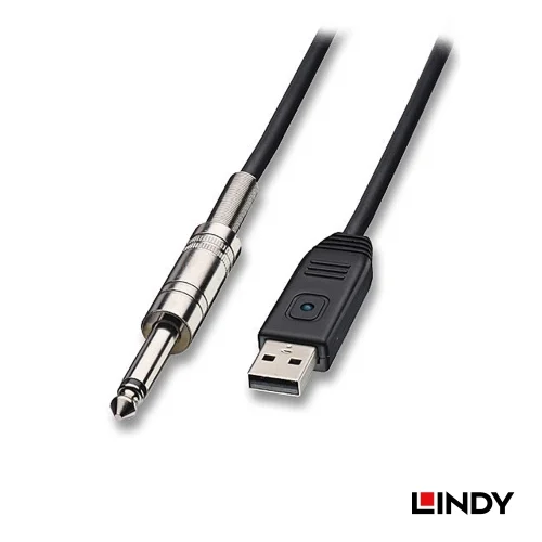 【 大林電子 】LINDY 林帝 吉他6.3MM轉USB錄音線 5M 6104
