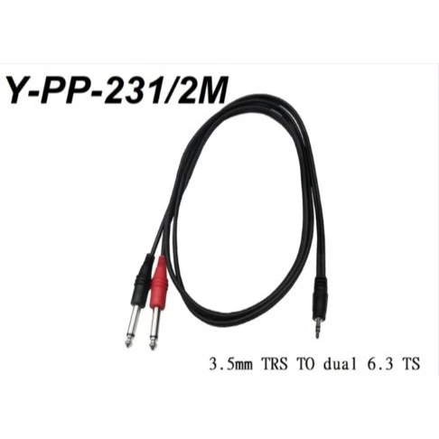 【 大林電子 】STANDER Y-PP-231 2米 3.5mm雙聲道 TRS 轉 6.3mm TS 音源線