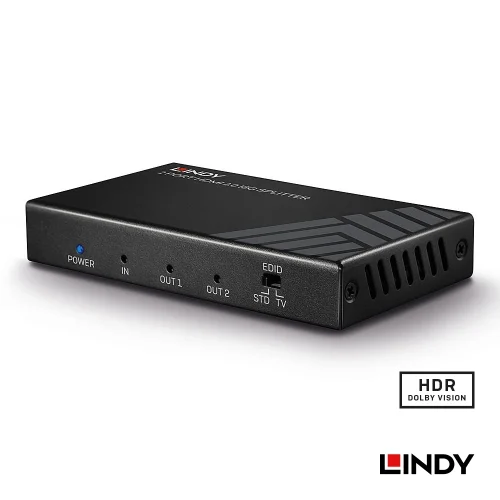 【 大林電子 】 LINDY 林帝 HDMI2.0 UHD 18G 4K@60HZ 一進二出影像分配器 38235