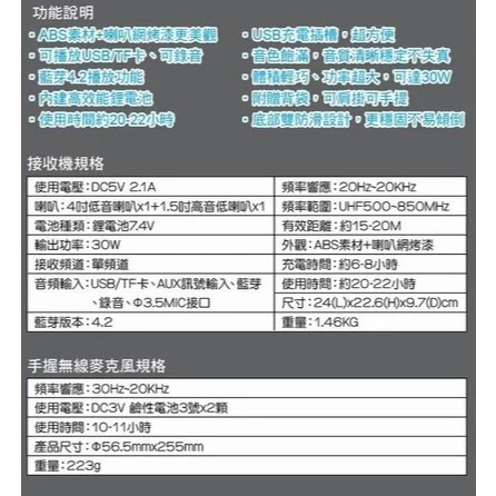【 大林電子 】BSD BA-7200 UHF肩掛∕手提兩用多功能無線擴音機