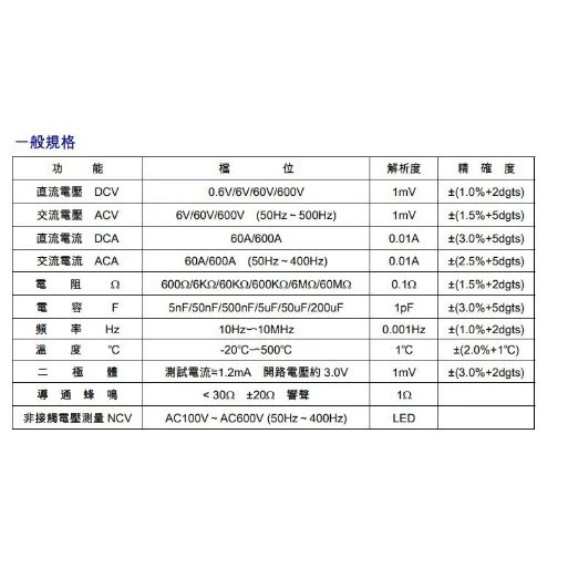 tw-11134207-7r991-lw8dpcyl8gfk11 【 大林電子 】海碁 HILA 多功能數位交直流鉤錶 HA-9180A