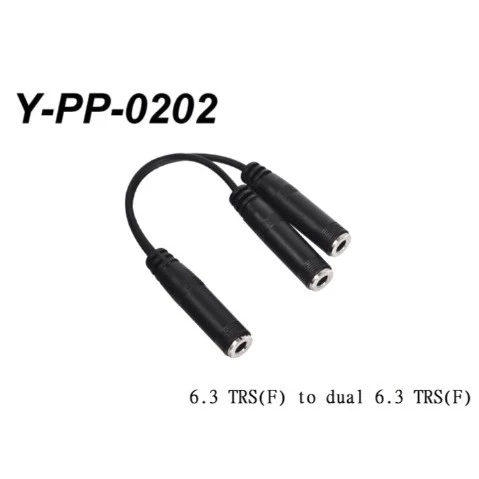 【 大林電子 】Stander Y-PP-0202 6.3mm 立體聲母頭轉 兩個 6.3mm 母頭音源訊號分接線