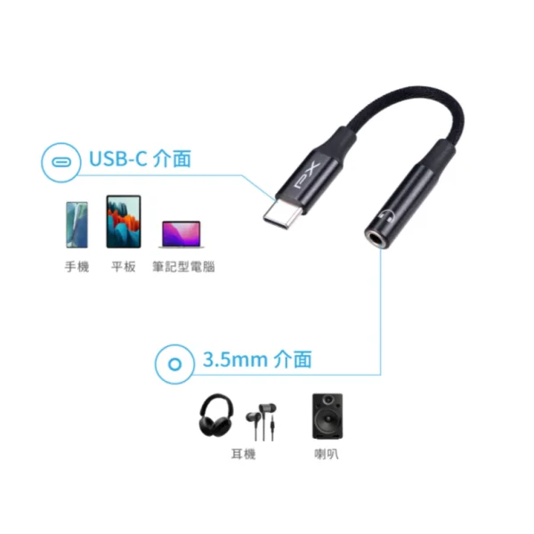 【 大林電子 】 PX 大通 48K USB-C轉3.5mm耳機轉接頭 CA48