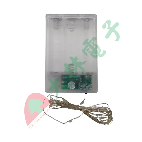 【 大林電子 】電池盒銀絲燈 3號*3 20燈 長度2公尺 電池需另購 A0901