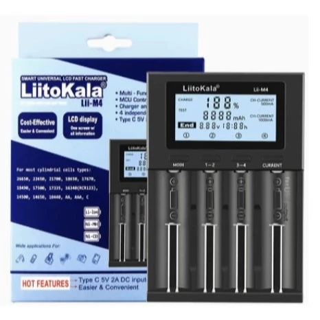 【 大林電子 】Lii-M4 智能電池充電/檢測器 TYPE-C充電 帶LCD液晶顯示