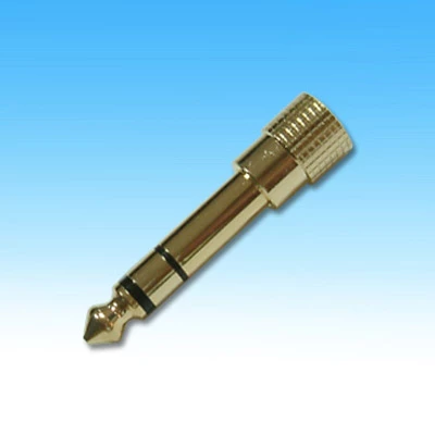 【 大林電子 】音樂用轉接頭 6.3立體公頭-3.5立體母座 鍍金頭 P/D1125