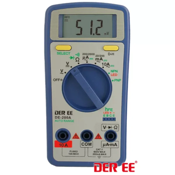 【 大林電子 】 DER EE 得益 數位型萬用電錶 三用電表 DE-200A