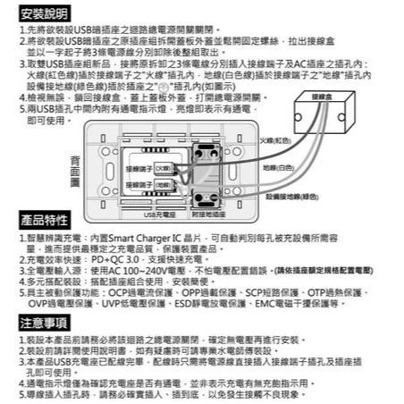 【 大林電子 】朝日電工 P-USB-UR082 埋入式PD20W+QC3.0附單接地插組
