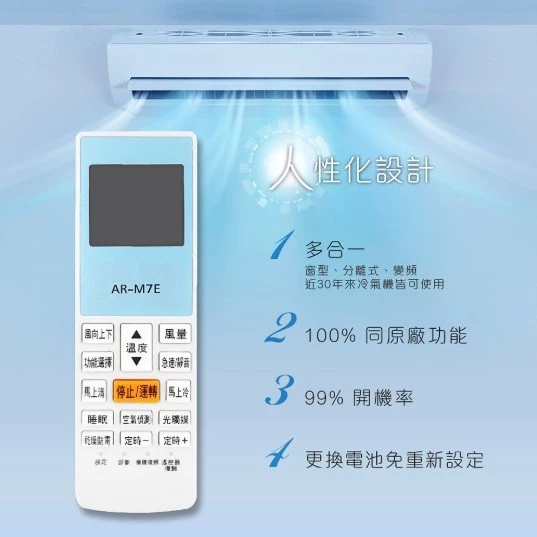 【 大林電子 】Dr.AV 聖岡科技 北極熊系列 AI-K1 歌林冷氣遙控器 窗型、分離式、變頻皆適用