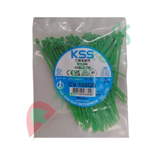 tw-11134207-7rbk3-matjgirncut51d 【大林電子】凱士士 KSS 尼龍紮線帶 綠色 100入 CV-100GN