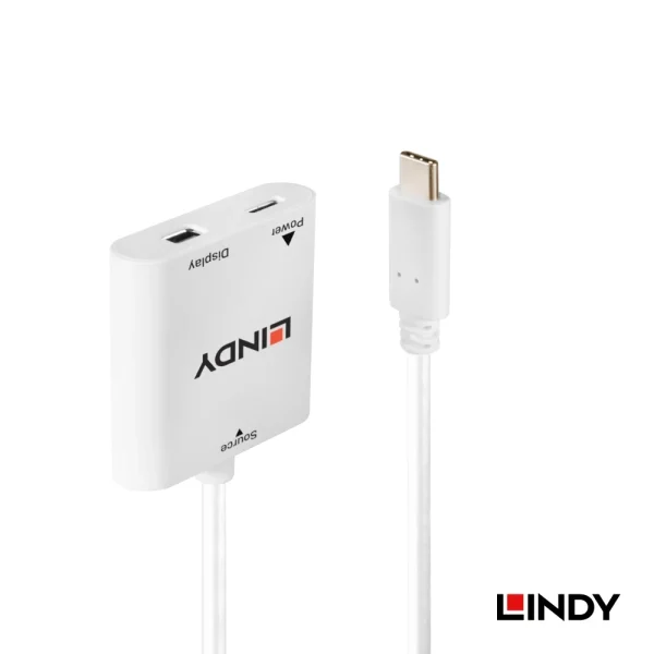 【 大林電子 】LINDY 林帝 主動式USB3.1 TYPE-C公 To MiniDP母 轉接器帶PD功能 43246
