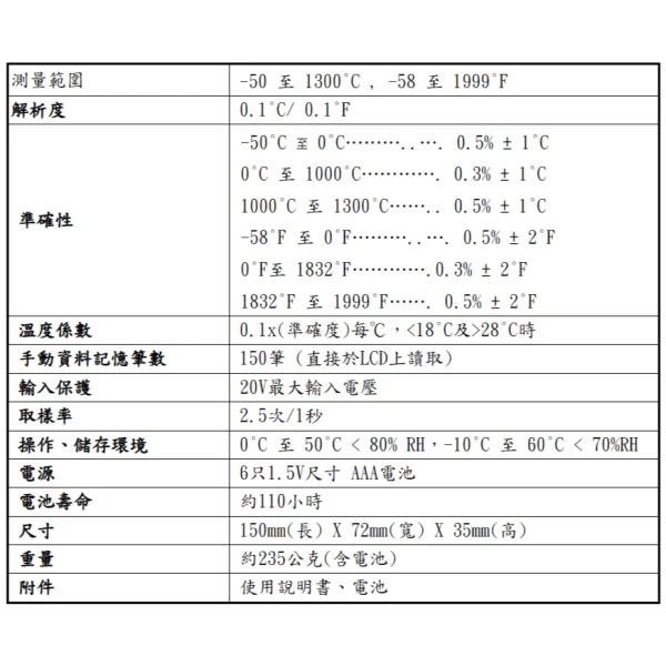 【 大林電子 】泰仕 TES K-Type 溫度計 數位溫度計 TES-1319A