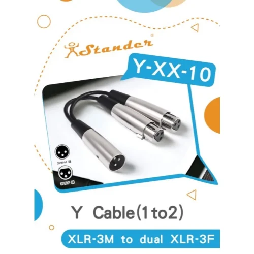 【 大林電子 】Stander Y-XX-10 XLR 公頭轉 兩個 XLR 母頭音源訊號分接線 麥克風分接線