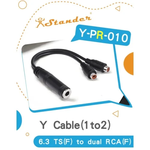 tw-11134207-7rbk7-m8j1f2af62ih79 【 大林電子 】Stander Y-PR-010 6.3mm 單聲道母頭 轉兩個 RCA 母頭 音源訊號分接線