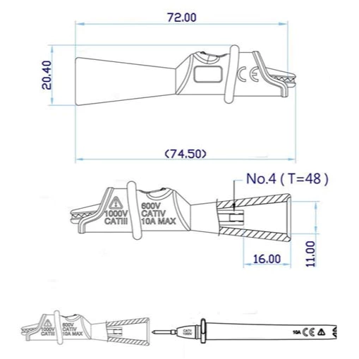 【 大林電子 】 HILA 海碁 小鱷魚夾(母2mm) FC-A40