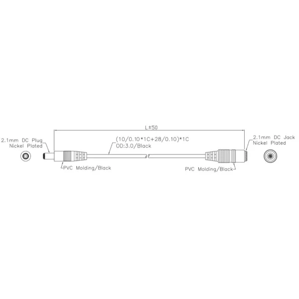 【 大林電子 】2.1孔 DC延長線 A:5尺 B:10尺 D:20尺 線材 P/D6158