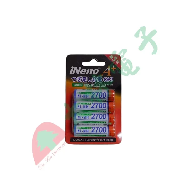 【 大林電子 】iNeno 3號 2700mAh 鎳氫充電電池 BI-AA27-4 4入