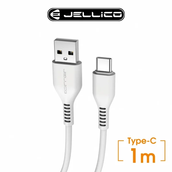 【 大林電子 】 JELLICO 3.1A快充 Type-C 充電傳輸線 1米 JEC-KDS30-WTC