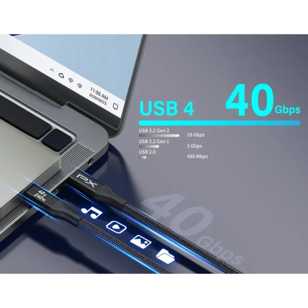 【 大林電子 】PX大通 USB 4 40G/240W C-C快充傳輸線 1米 UCC4X-1MB