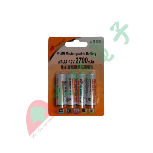 【 大林電子 】台灣製 NEXcell 耐能 3號 2700mAh 鎳氫充電電池 NR-AA 4入