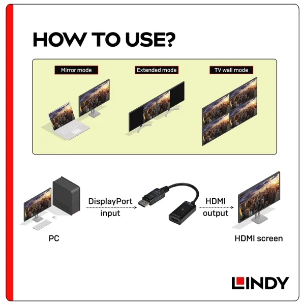 tw-11134207-81zto-me70pqxc3f9h58 【 大林電子 】LINDY 林帝 主動式 DISPLAYPORT公 To HDMI母 4K轉換器 41728