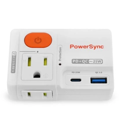 tw-11134207-81ztp-mht1j197l3id79 【 大林電子 】群加 PowerSync 2P+3P TCM12Q9 1開2插高溫斷電PD+QC快充20W充電器