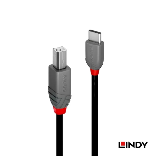 tw-11134207-820l7-mrk0dx7244xs28 【 大林電子 】LINDY 林帝 ANTHRA USB 2.0 TYPE-C公 TO B公 傳輸線 0.5M 36940